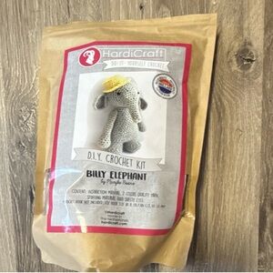 Billy Elephant DIY Crochet Kit — Gray with Yellow Accent